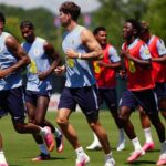 England soccer players bomb off diving board like a teammate wasn't just injured in a freak accident