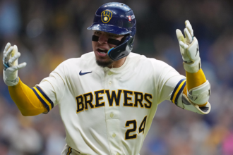 Brewers take Game 1 of NLDS after a controversial call on sure-fire home run ball that hit the stadium roof